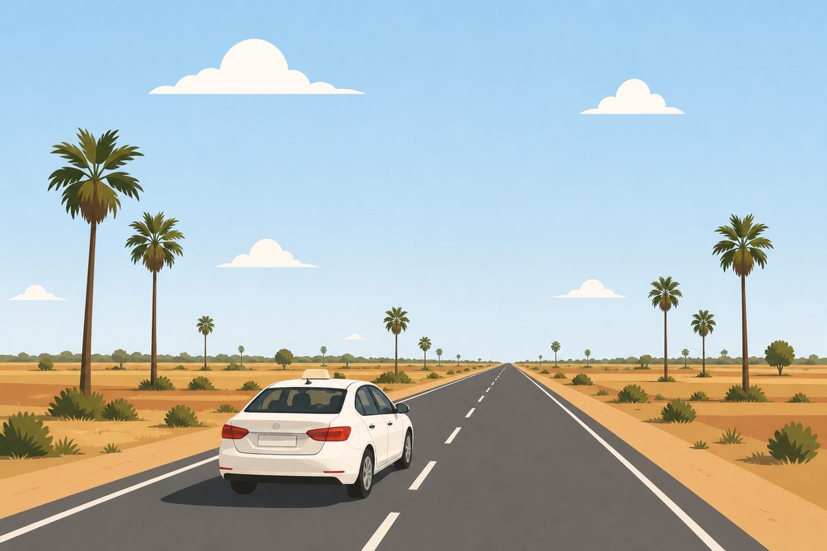 NH-87 highway through Tamil Nadu plains
