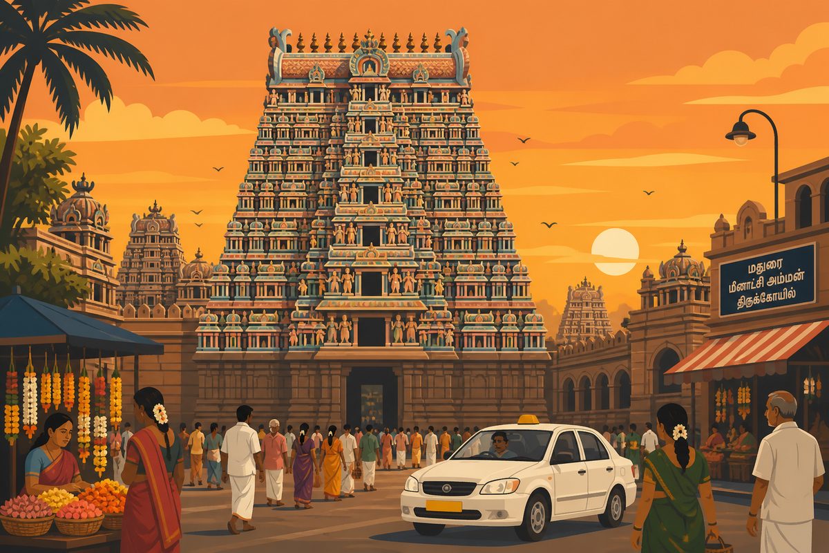Meenakshi Temple Madurai arrival