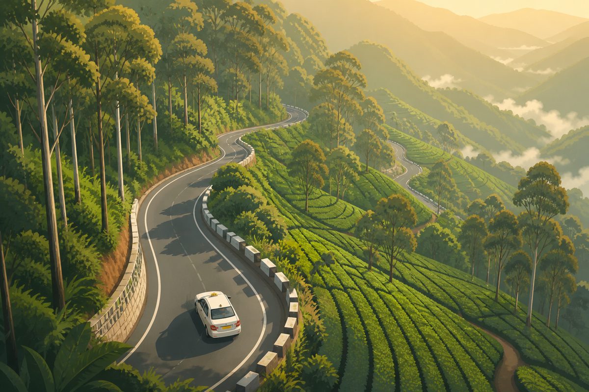 Hairpin bend ghat road view
