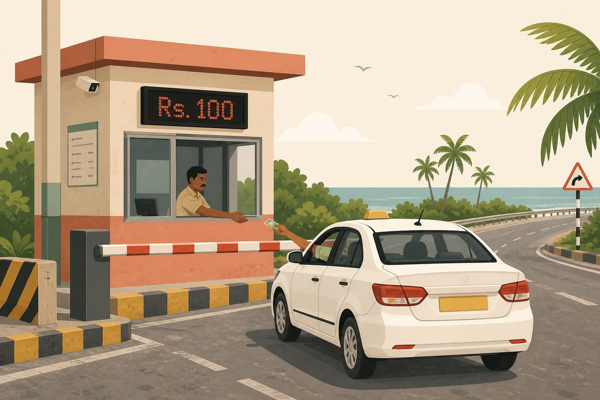 Rameswaram island road toll booth