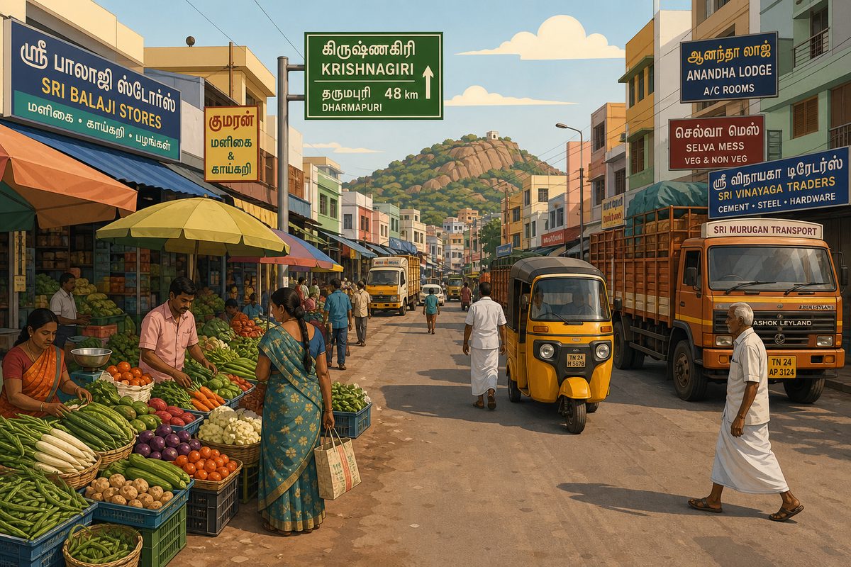 Krishnagiri town market street