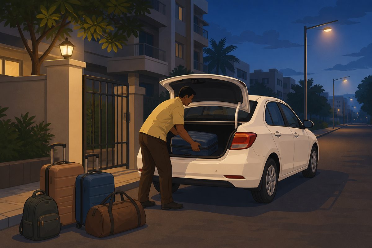 Early morning taxi departure