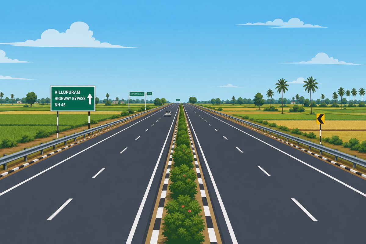 Villupuram highway bypass stretch