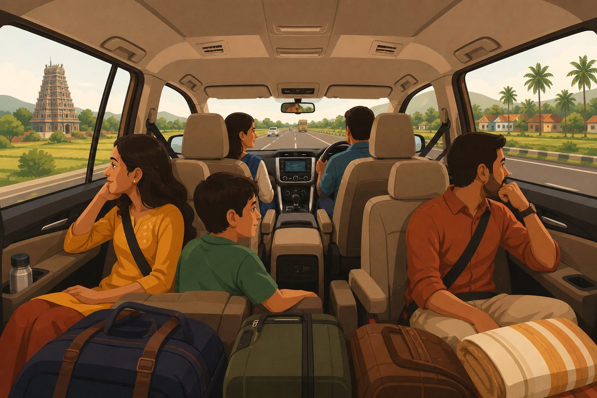 Innova Crysta interior on long road trip