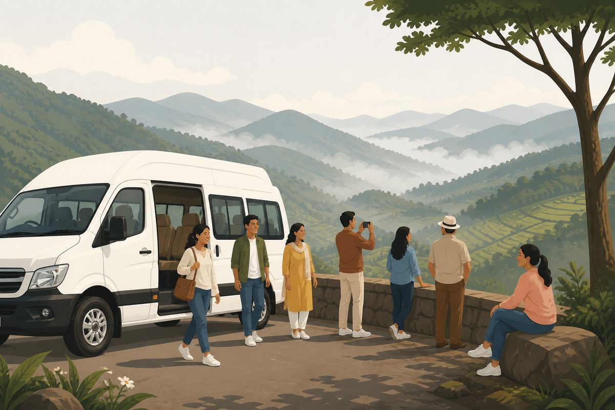 Tempo Traveller group mountain journey
