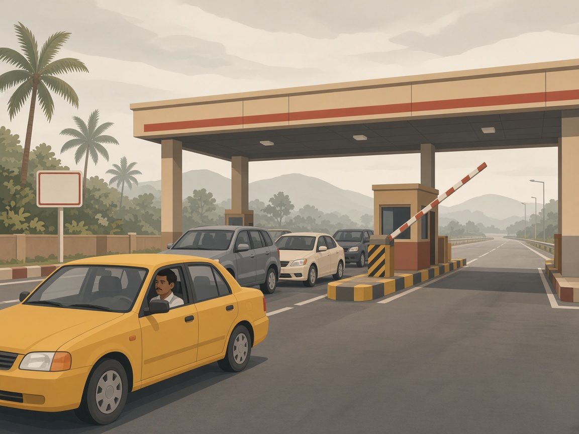 Toll plaza queue on state highway