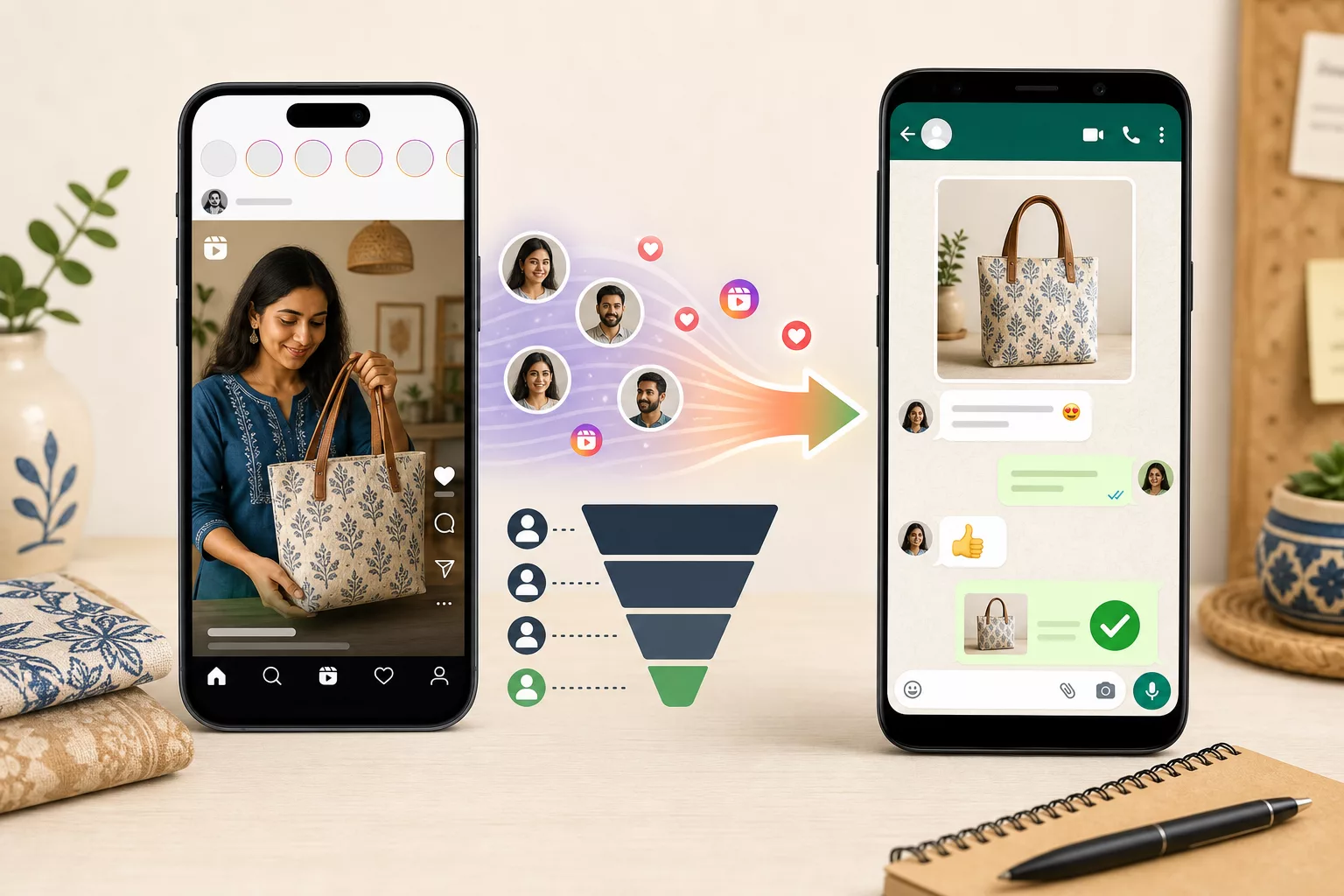 Instagram attracts customers and WhatsApp converts them into sales